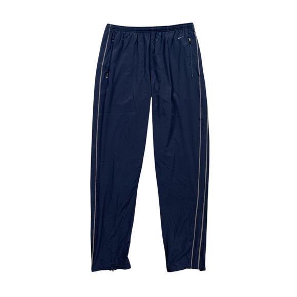 Vintage Nike Pants Men L Large Navy Mesh Panels Elastic Waist Ankle Zip Track - Picture 1 of 15
